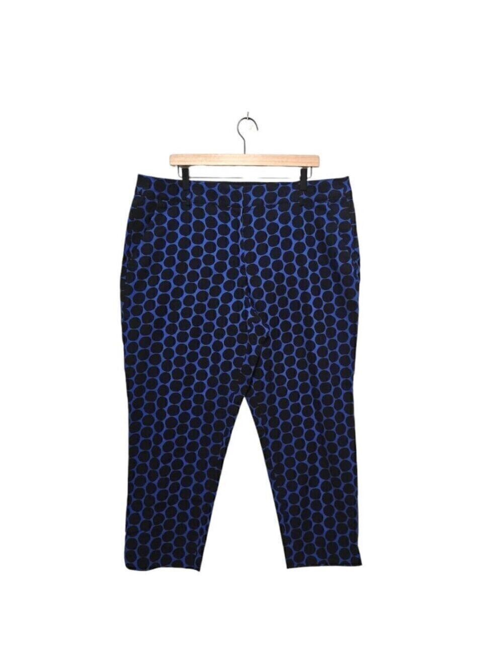 Lane Bryant Blue Dotted The Modernist Collection Slim Leg Crop Pant Sz 18